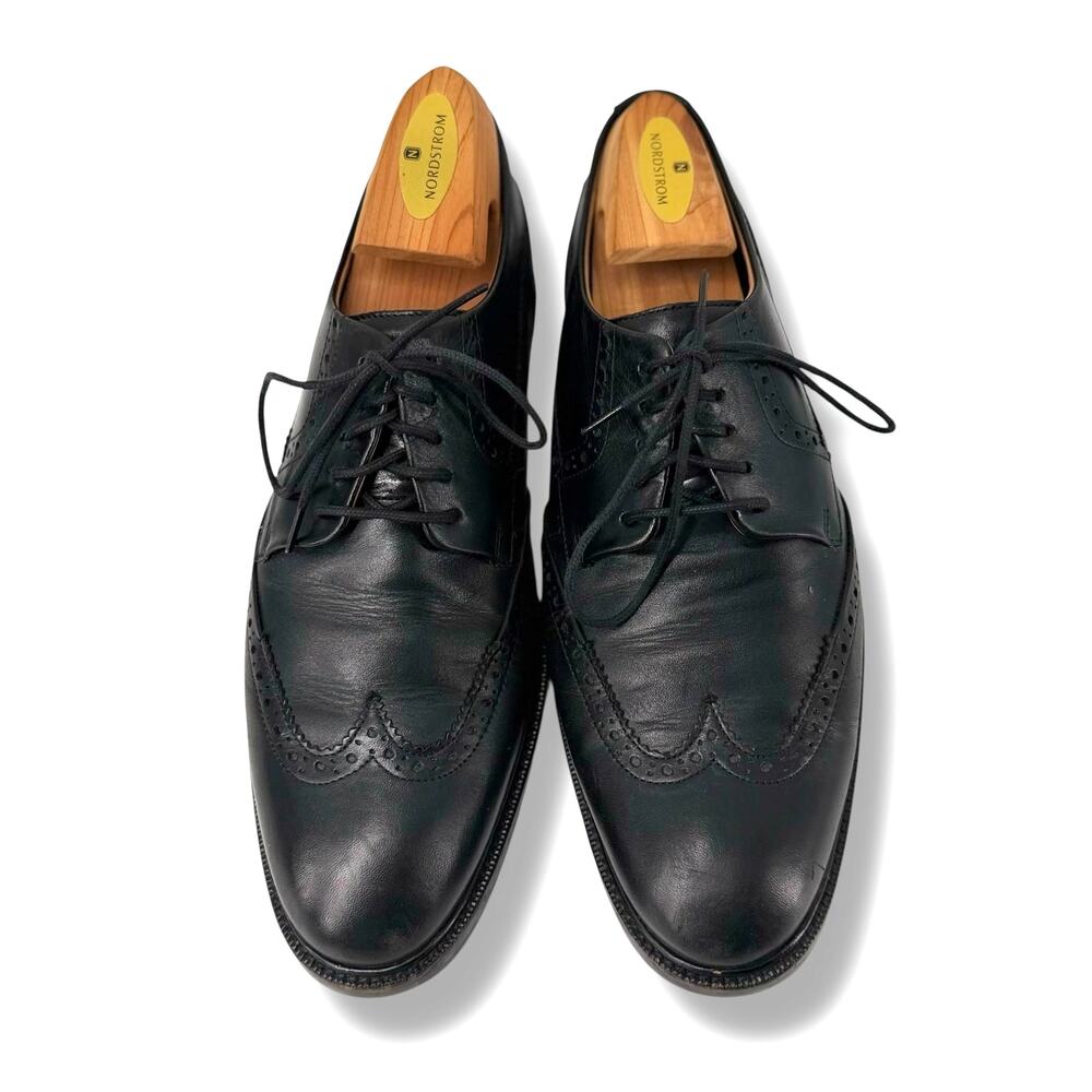 Cole Haan Grand OS Mens 8 Black Leather Wingtip Longwing Derby Dress Shoes